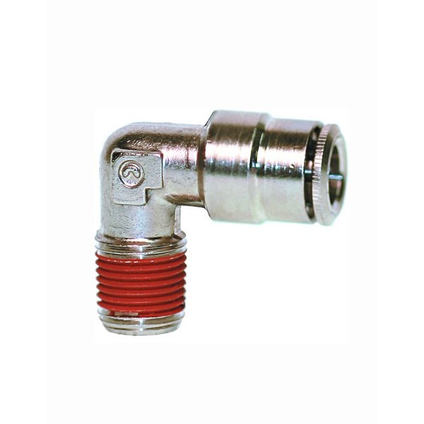 Camozzi Male Elbow With Coated Threads Non-Swivel, 3/8" OD X 3/8" NPT C6500 06-06